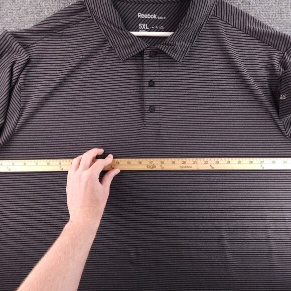 Reebok Golf Striped Performance Stretch Polo Shirt 5XL Short Sleeve Big Active - Picture 8 of 14
